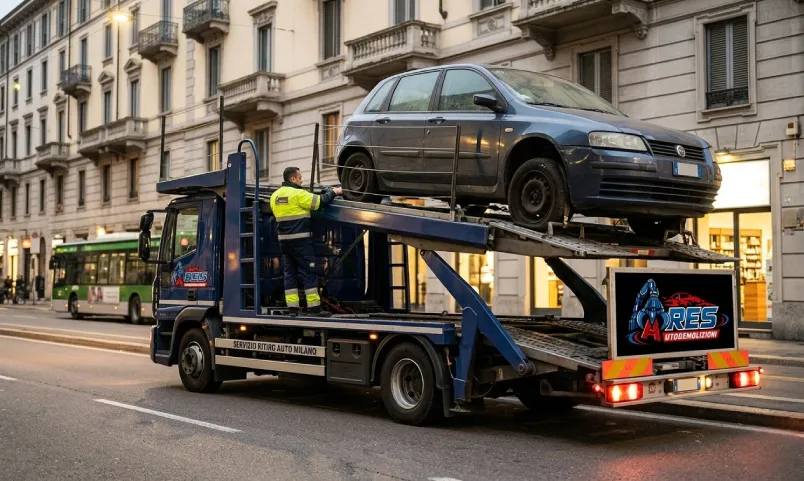 Ritiro auto non marciante a Milano con carrello specializzato — Res Autodemolizioni